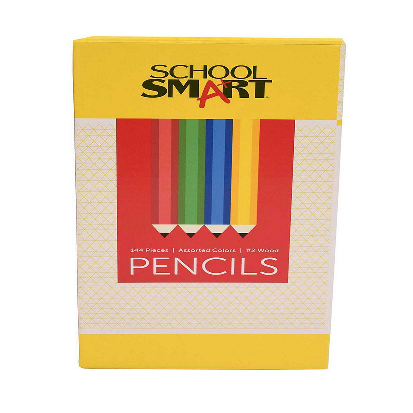 School Smart Traditional No 2 Pencils, Assorted Colors, Pack of 144 Image