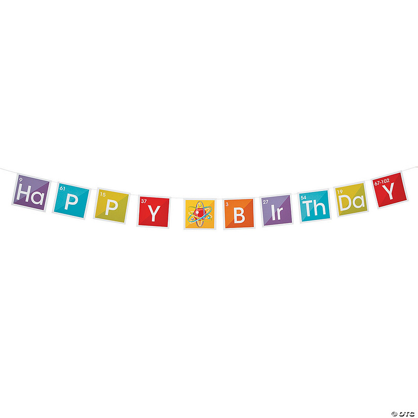 Science Party Birthday Paper Pennant Banner Image