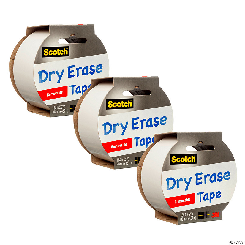 Scotch Dry Erase Tape, 1.88" x 5yd, Pack of 3 Image