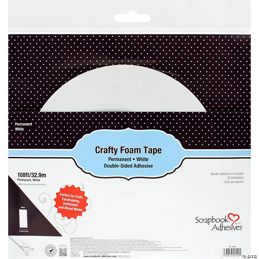 Scrapbook Adhesives By 3L 3D Foam Crafty Tape 1/2" White 108'&#160; &#160;&#160; &#160; Image