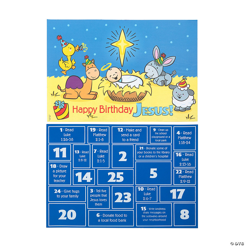 Scratch &#8217;N Reveal Happy Birthday Jesus Countdown - 12 Pc. Image