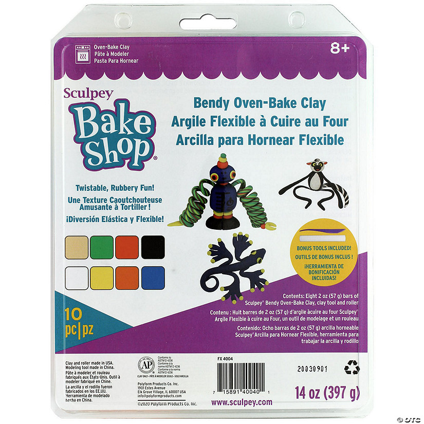 Sculpey Bake & Bend Clay Kit 8pc Image