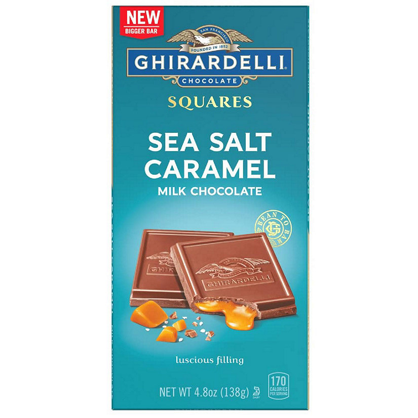 Sea Salt Milk Chocolate Caramel Squares Bar, 4.8 Oz (Case of 10) Image