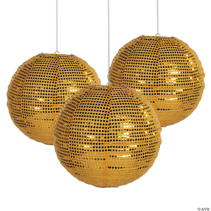 Sequined Gold Hanging Lantern Image