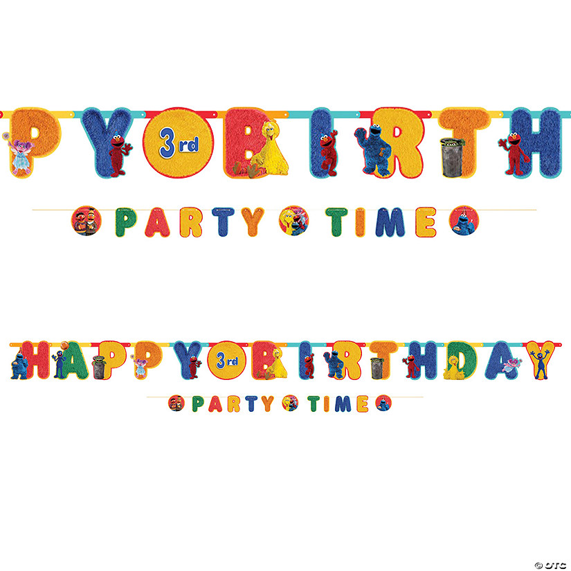 Sesame Street<sup>&#174; </sup>Happy Birthday Party Add-an-Age Jumbo Letter Banner - 2 Pc. Image
