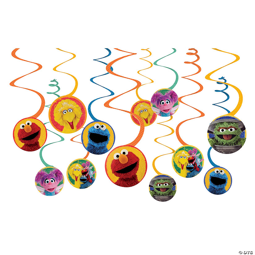 Sesame Street<sup>&#174;</sup> Hanging Spiral Decorations - 12 Pc. Image