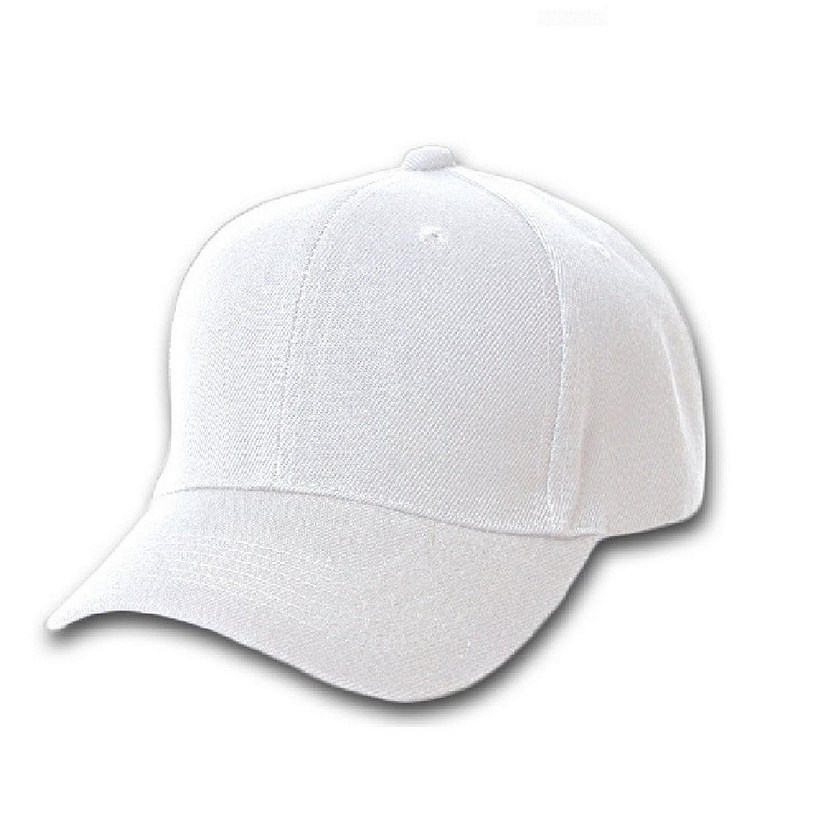 Set of 3 Plain Baseball Cap - Blank Hat with Solid Color and (White) Image