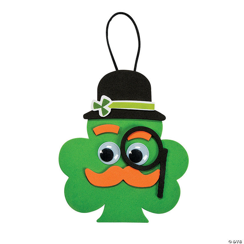 Shamrock with Mustache Ornament Craft Kit - Makes 12 Image