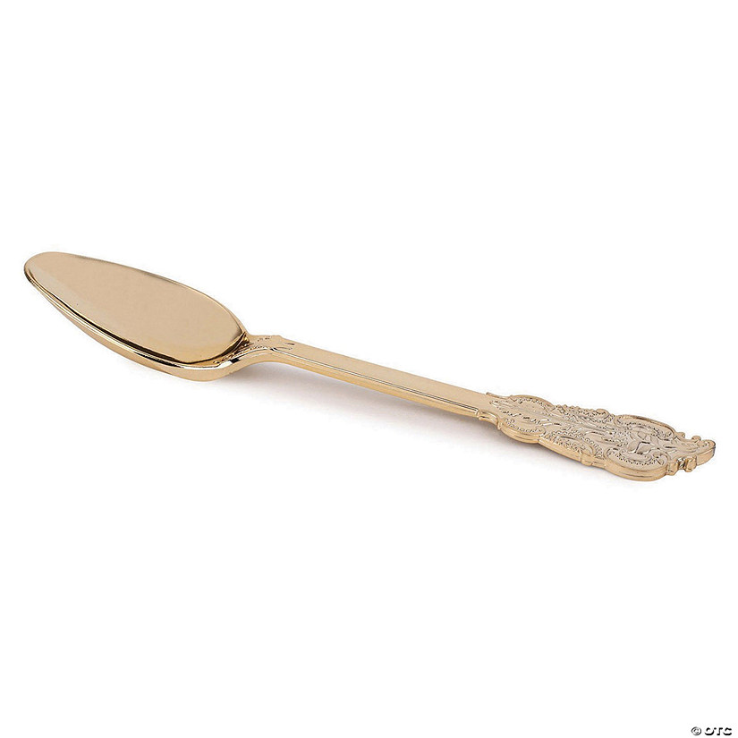 Shiny Baroque Gold Plastic Spoons (168 Spoons) Image