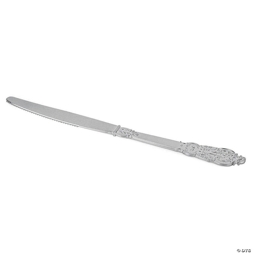 Shiny Baroque Silver Plastic Knives (288 Knives) Image