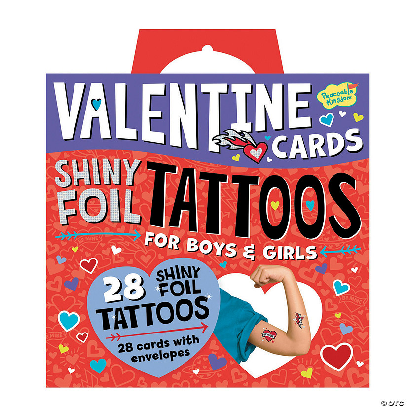 Shiny Foil Tattoo Super Fun Valentines Pack Image