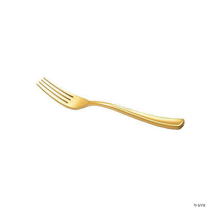 Shiny Metallic Gold Plastic Forks (168 Forks) Image