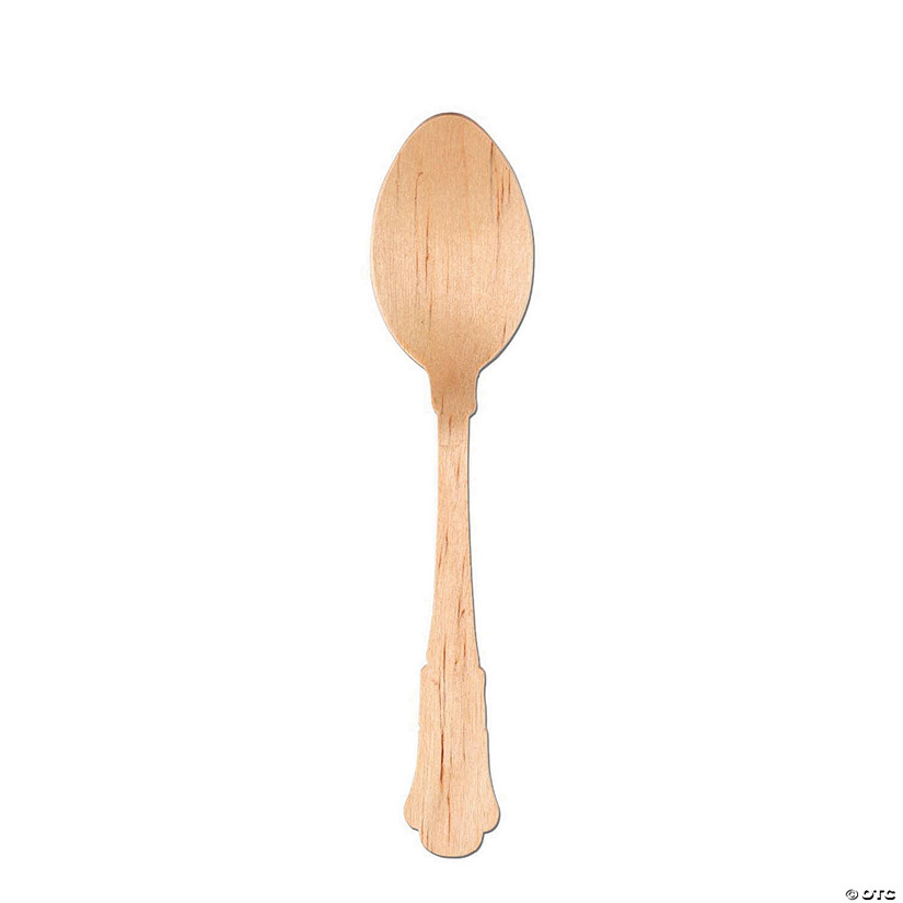 Silhouette Birch Wood Eco Friendly Disposable Dinner Spoons (175 Spoons) Image