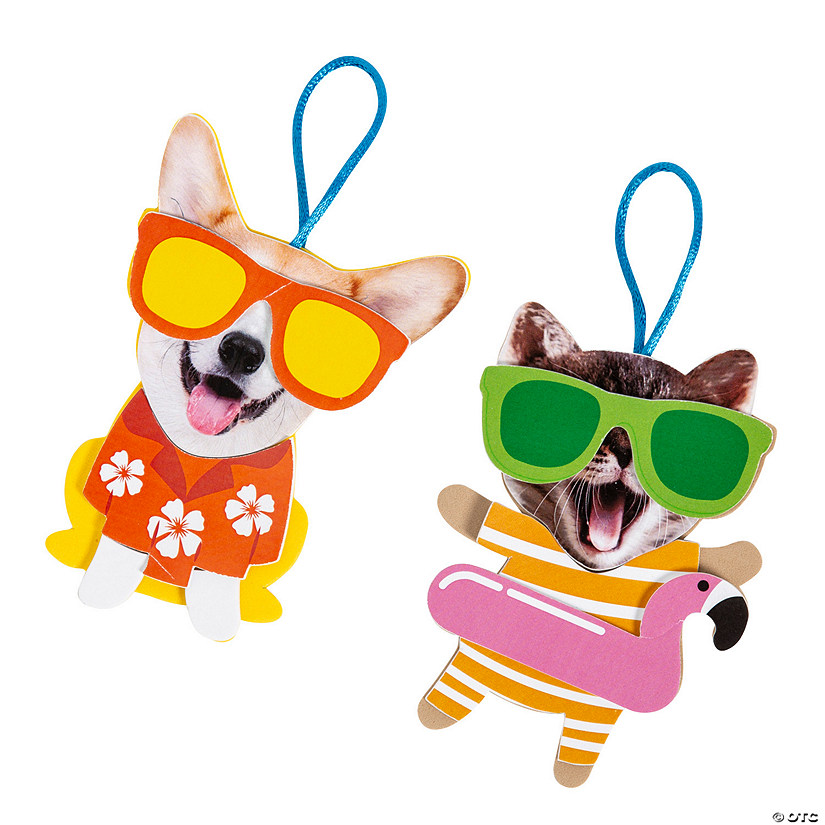 Silly Pets at the Beach Ornament Craft Kit - Makes 12 Image