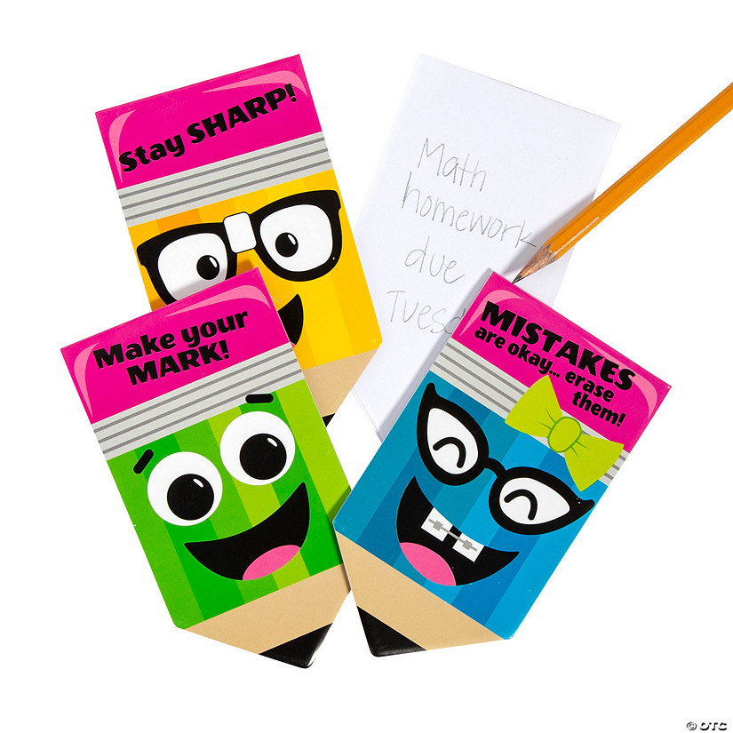 Silly Smile Face Pencil Notepads &#8211; 12 Pc. Image
