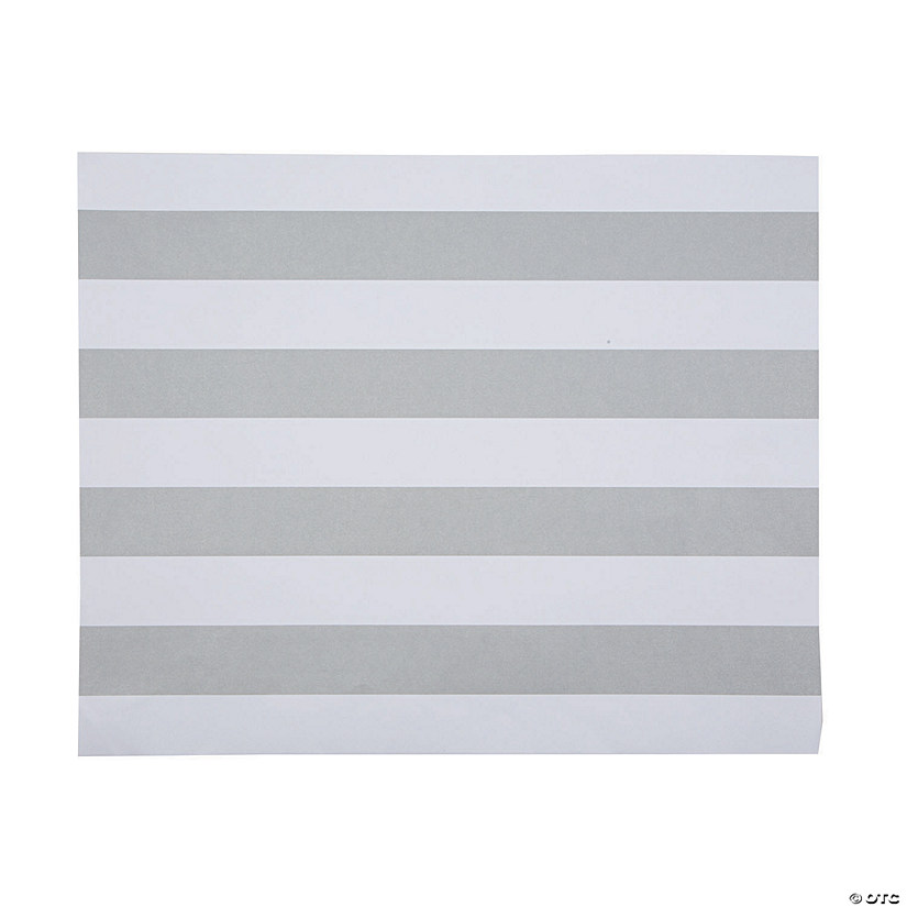 Silver & White Stripe Paper Placemats Image