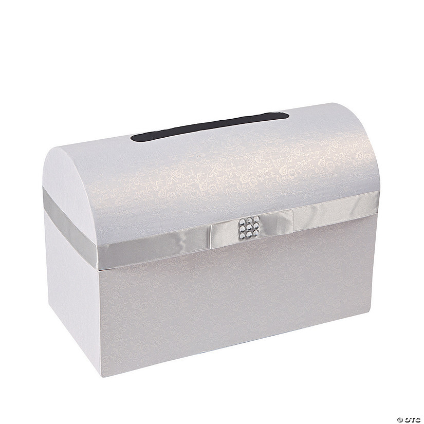 Silver Bow Wedding Card Box Image