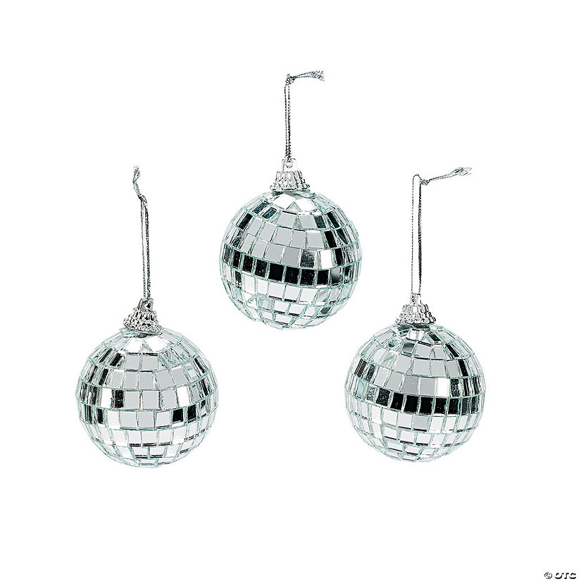 Silver Disco Ball Christmas Ornaments