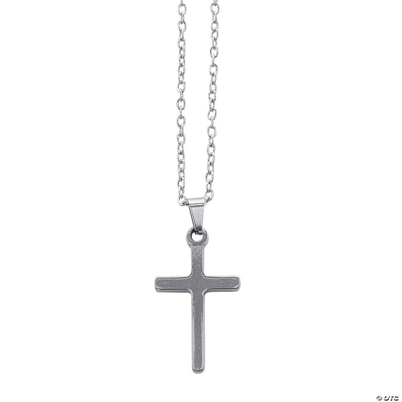 Silvertone Cross Necklaces - 12 Pc. Image