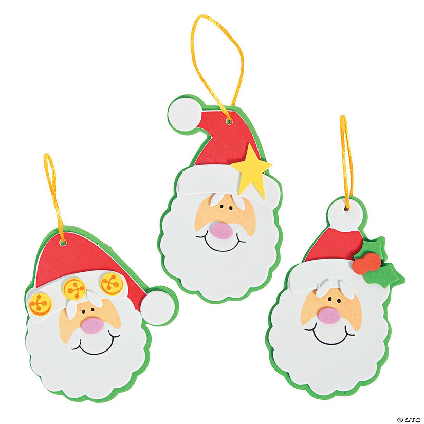 Simple Santa Christmas Ornament Craft Kit - Makes 12 Image