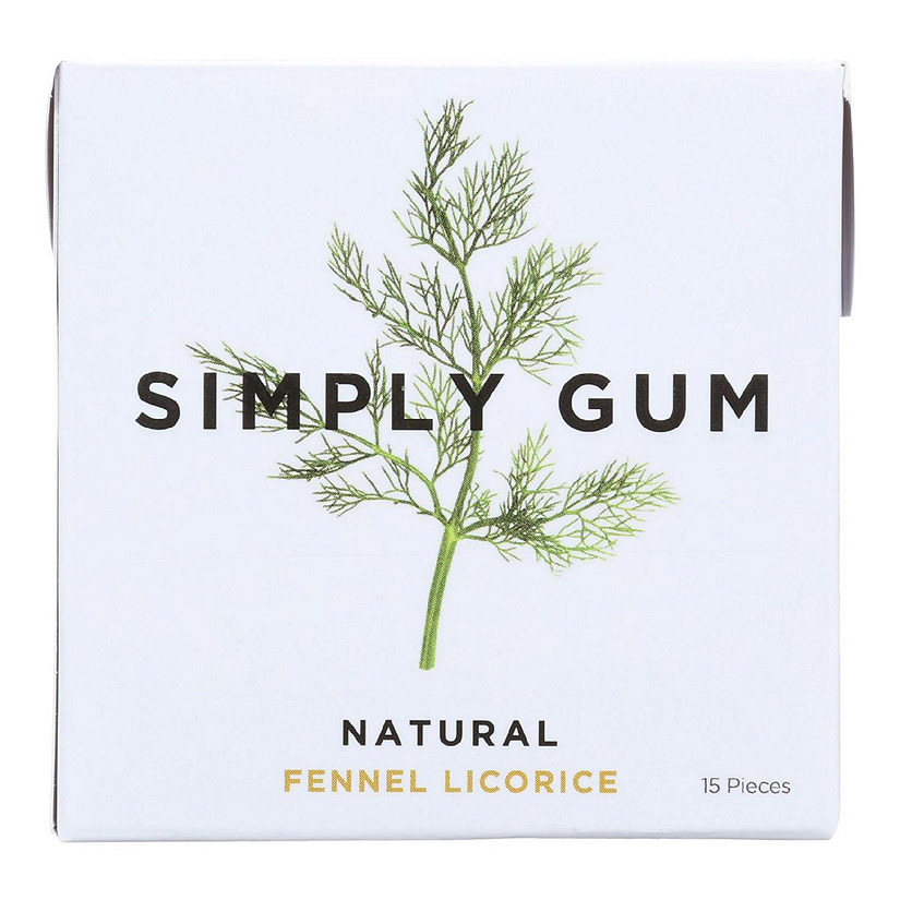 Simply Gum All Natural Gum - Fennel Licorice - Case of 12 - 15 Count Image