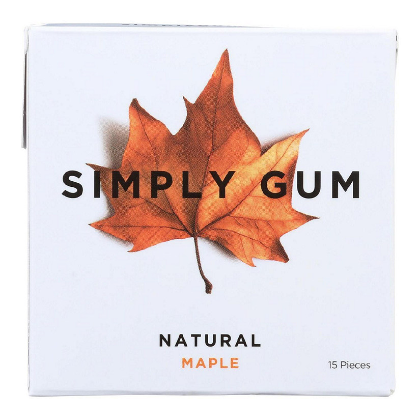Simply Gum All Natural Gum - Maple - Case of 12 - 15 Count Image