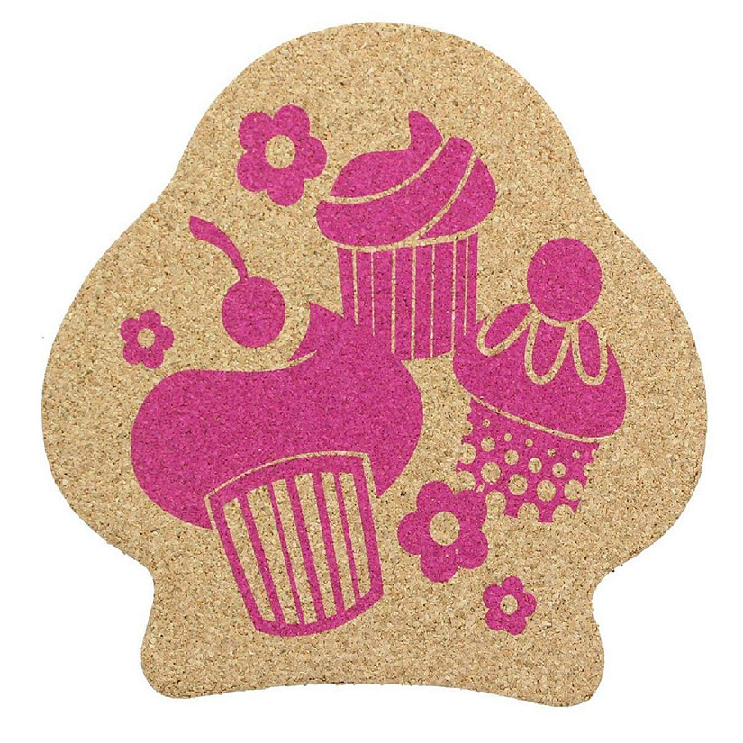 Single Retro Cork Drink Coaster - Cupcake Cluster Image