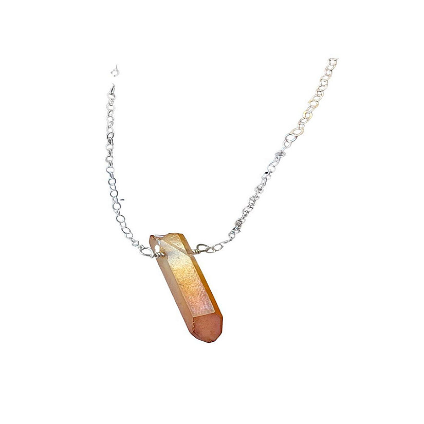 SingleRaw Peach Quartz Necklace Image