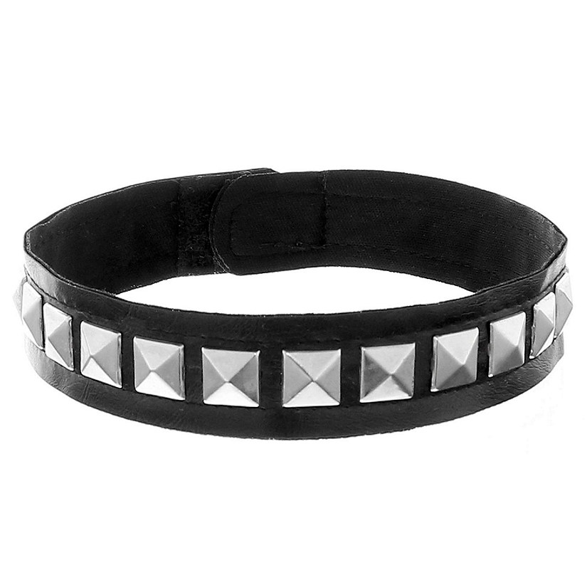 Skeleteen Biker Leather Studded Choker - Gothic Punk Rock N Roll Jewelry Accessories Leather and Metal Collar Costume Necklace Image