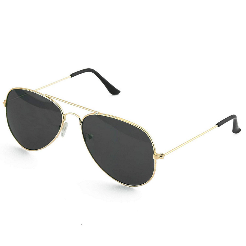 Skeleteen Black Gold Aviator Sunglasses - UV 400 Protection Image