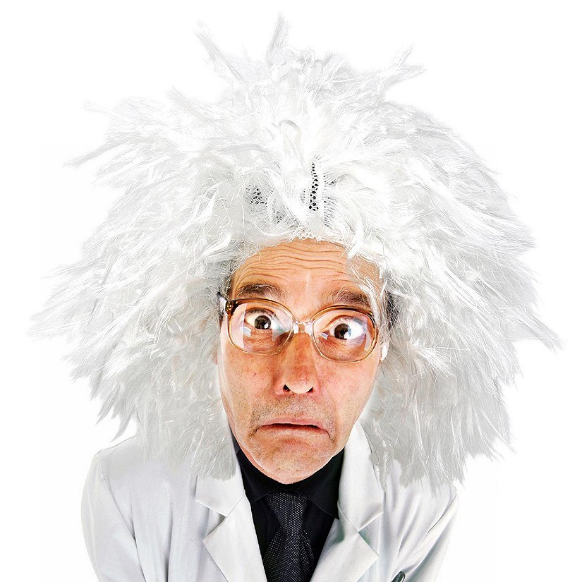 Skeleteen Mad Scientist Costume Wig - Crazy White Wigs for Costumes - 1 Piece Image