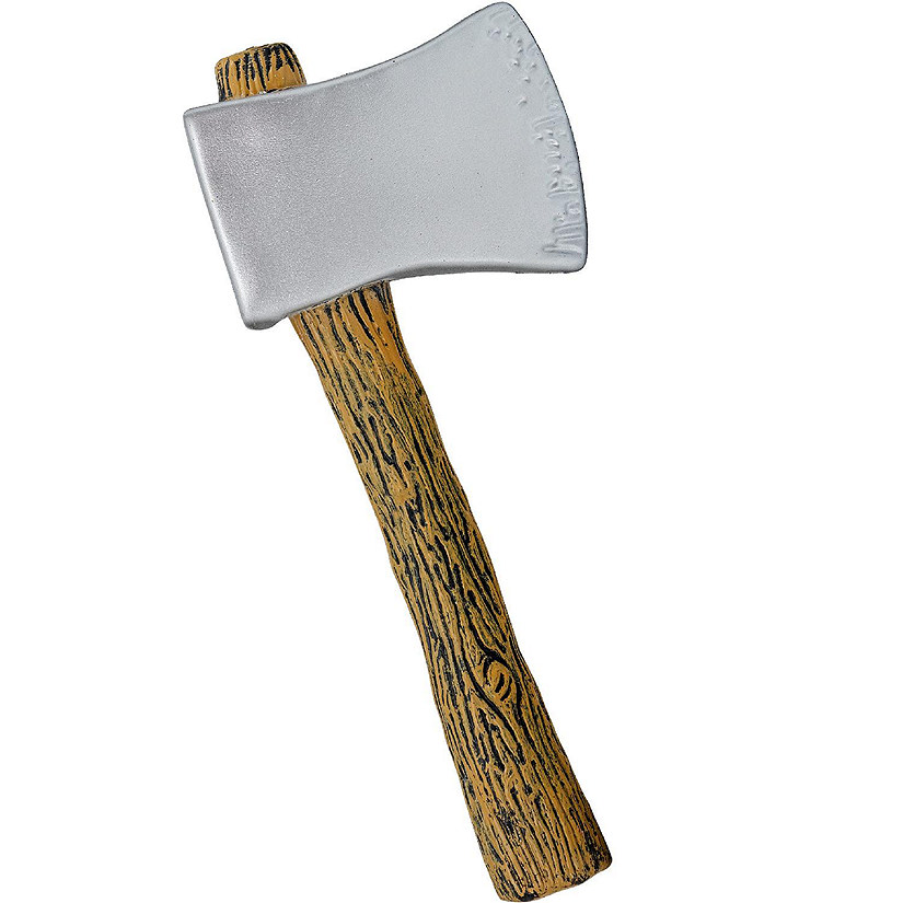 Skeleteen Realistic Hatchet Axe Toy - Wood Look Lumberjack Props Costume Accessories with Fake Tin Blade Image
