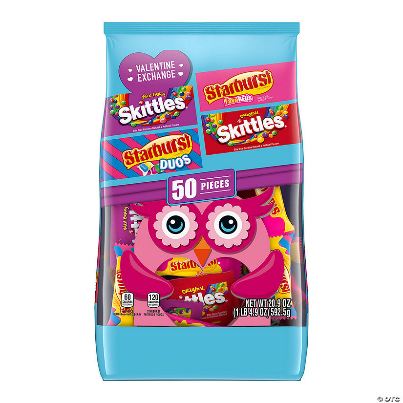 Skittles<sup>&#174;</sup> & Starburst<sup>&#174;</sup> Candy Pack Valentine Exchanges for 50 Image
