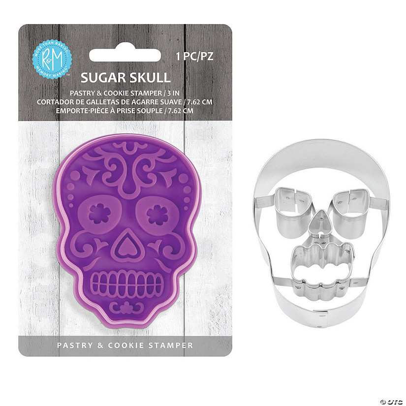 Skull Cookie Cutter and Stamp 2 Piece Set Image