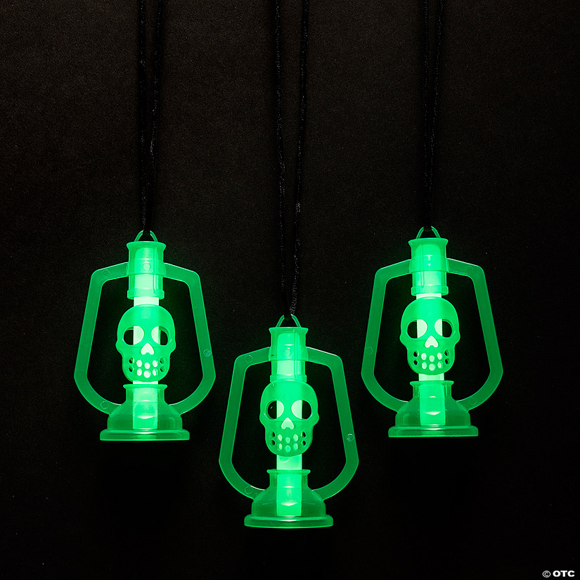 Skull Lantern Necklaces with Glow Stick - 12 Pc. Image