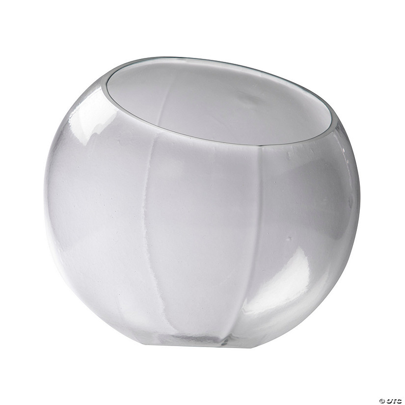 Slanted Medium Round Glass Vase Image