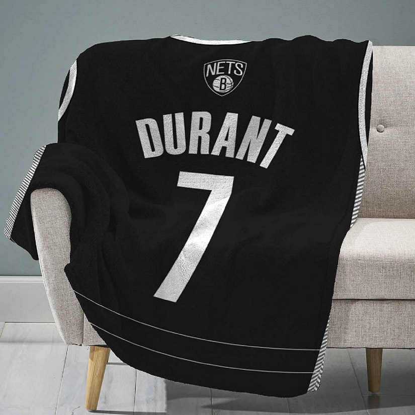Sleep Squad Brooklyn Nets Kevin Durant 60&#8221; x 80&#8221; Raschel Plush Blanket &#8211; An NBA Jersey Throw Image