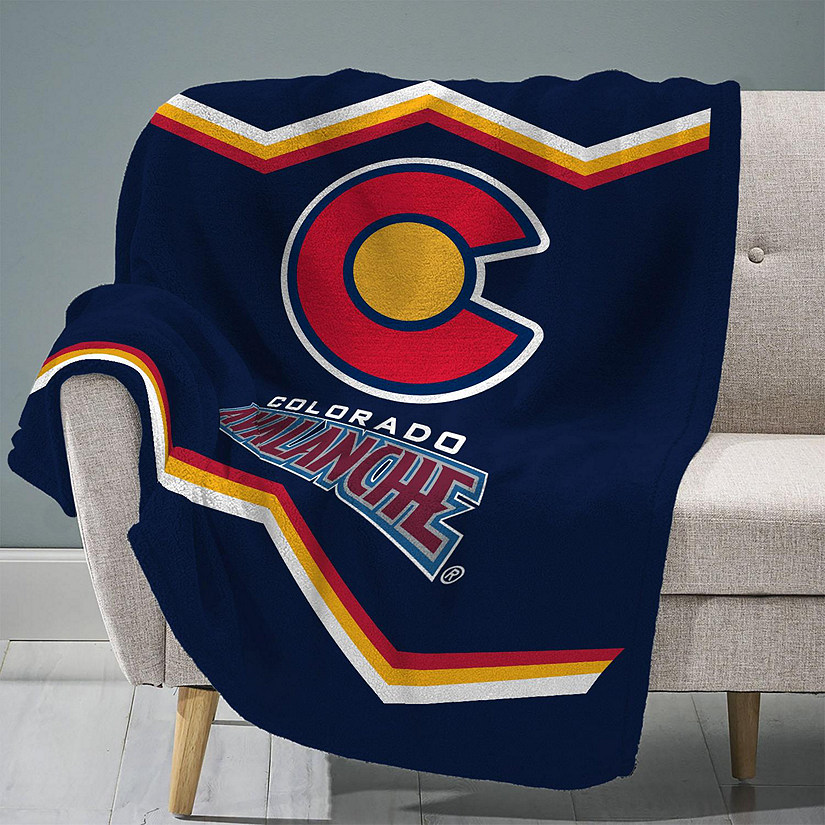 Sleep Squad Colorado Avalanche Reverse Retro 60&#8221; x 80&#8221; Raschel Plush Blanket &#8211; An NHL Super-Soft Throw Image