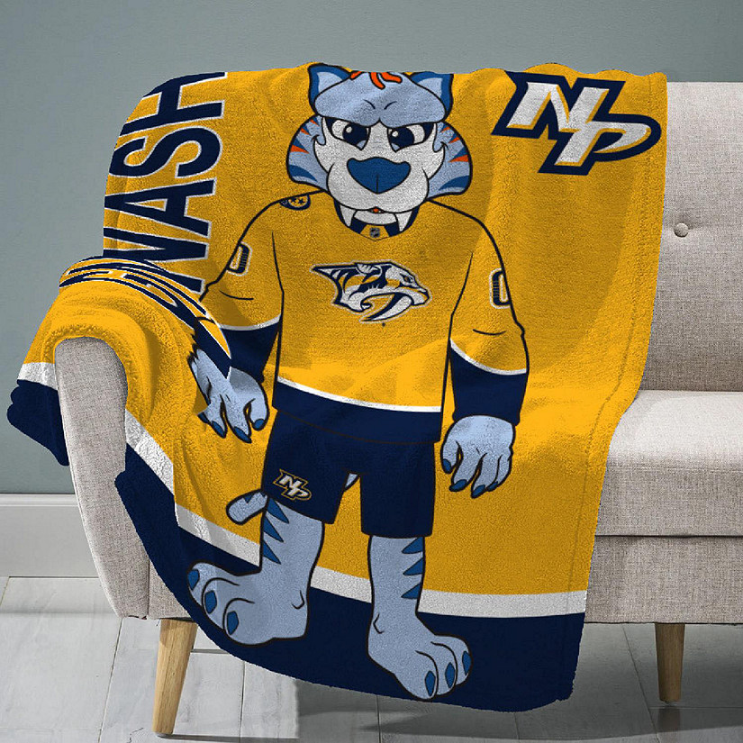 Sleep Squad Nashville Predators Gnash 60&#8221; x 80&#8221; Raschel Plush Blanket &#8211;An NHL Mascot Super-Soft Throw Image