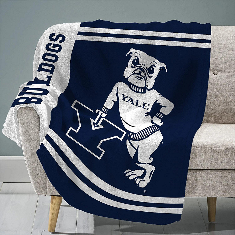 Sleep Squad Yale Bulldogs Handsome Dan 60&#8221; x 80&#8221; Raschel Plush NCAA Blanket &#8211; A Collegiate Mascot Throw Image