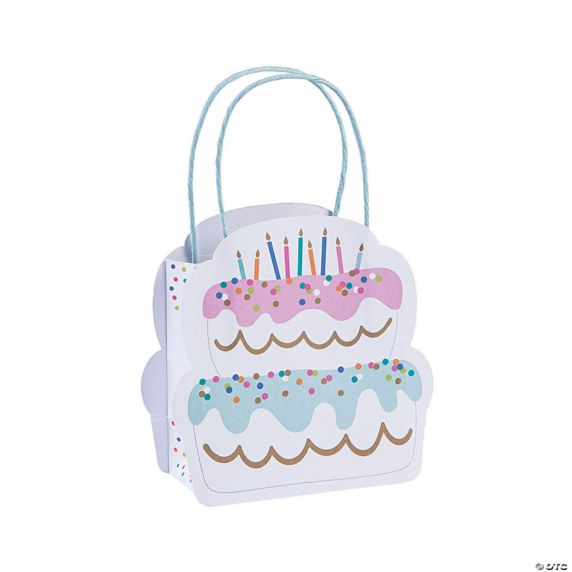 Small Birthday Cake Gift Bags - 12 Pc. Image
