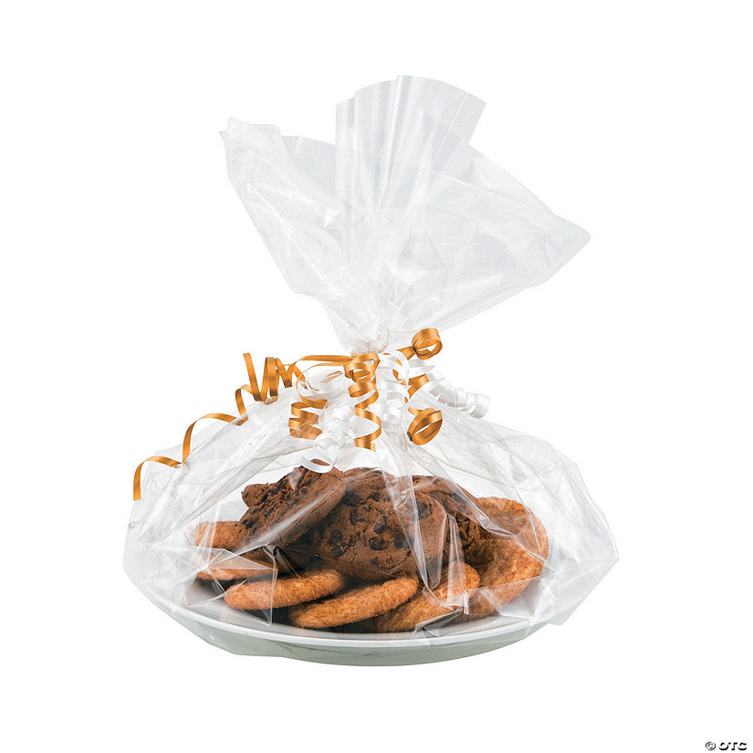 Small Clear Cellophane Basket Bags - 6 Pc. Image