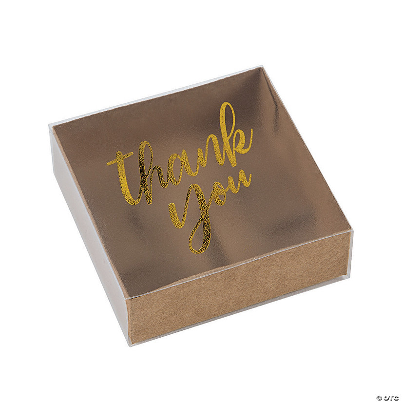 Small Gold Foil Frosted Kraft Paper Favor Boxes - 12 Pc. Image