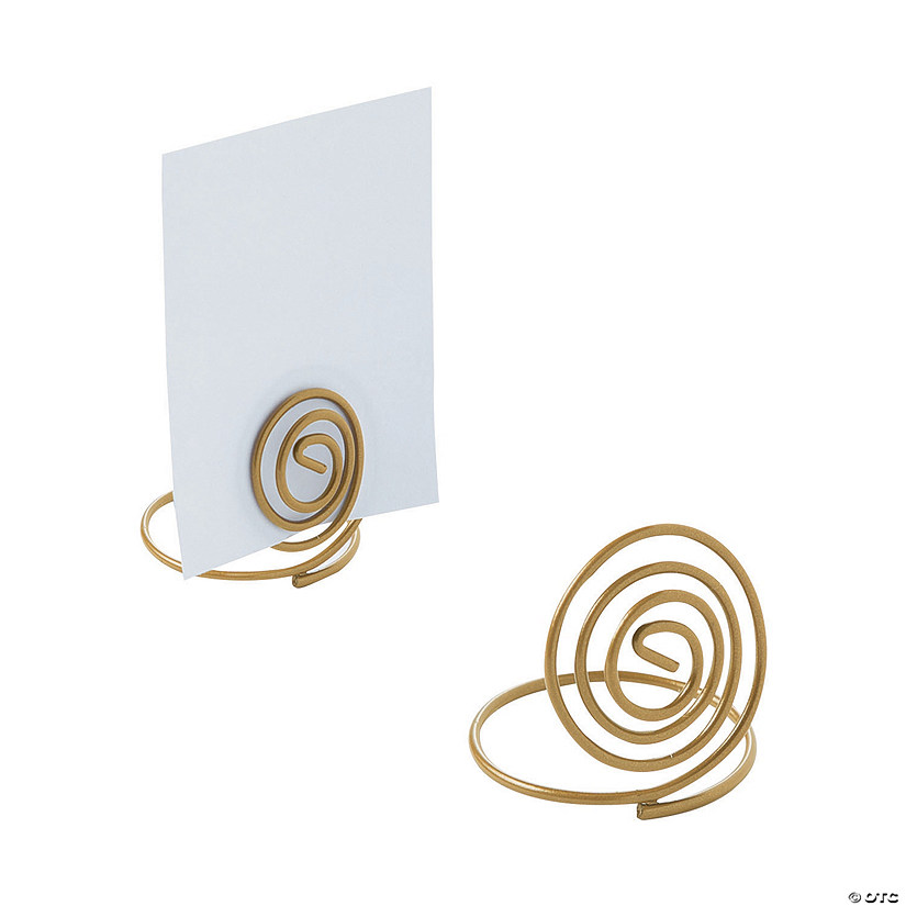 Small Gold Spiral Place Card Holders - 12 Pc. Image
