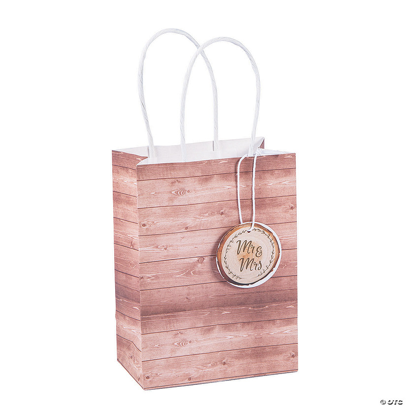 Small Rustic Wedding Gift Bags with Tag Image
