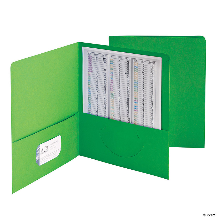 Smead Two-Pocket Heavyweight Folder, Up to 100 Sheets, Letter Size, Green, Pack of 25 Image