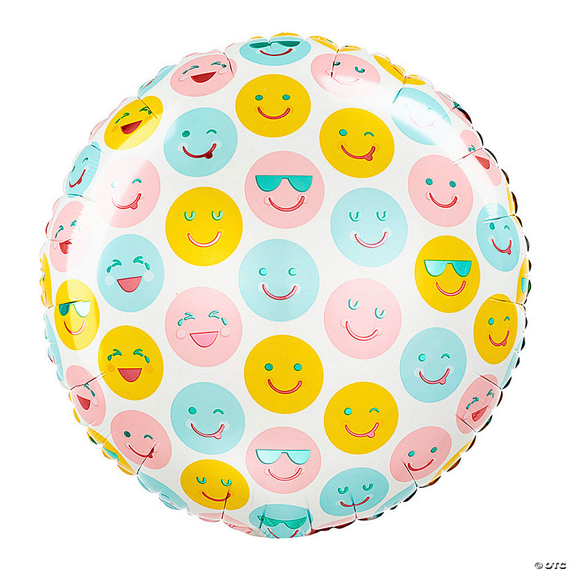 Smile Faces Round 18" Mylar Balloon Image