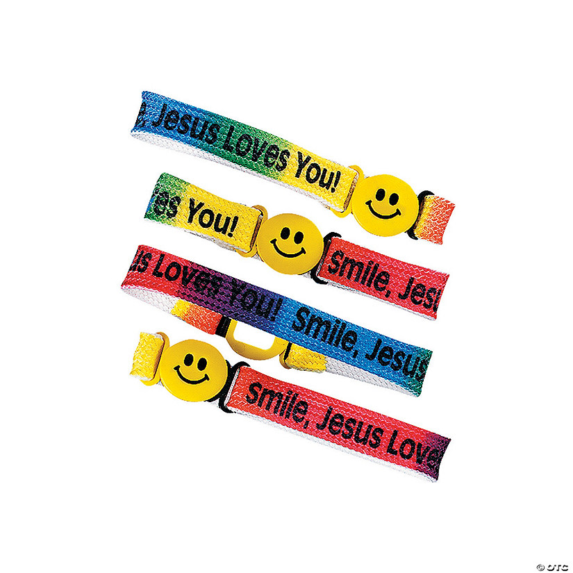 &#8220;Smile, Jesus Loves You!&#8221; Friendship Bracelets - 12 Pc. Image