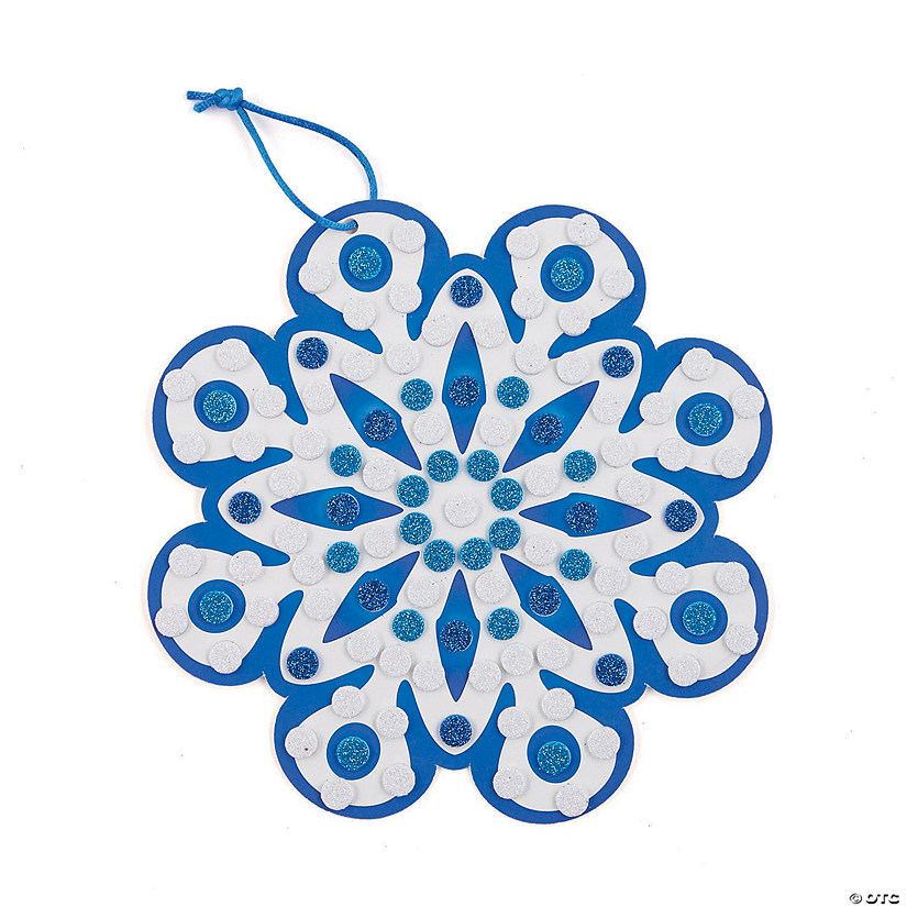 Snowflake Glitter Mosaic Craft Kit- Makes 12 Image