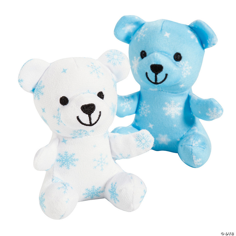 Snowflake Print Stuffed Bears - 12 Pc. Image